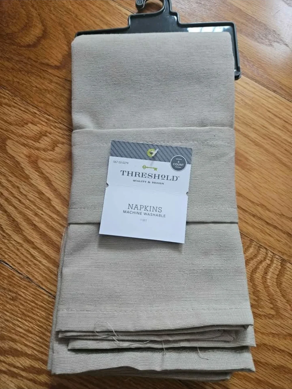 Threshold Beige Cloth Napkins With Bronze Napkin Rings